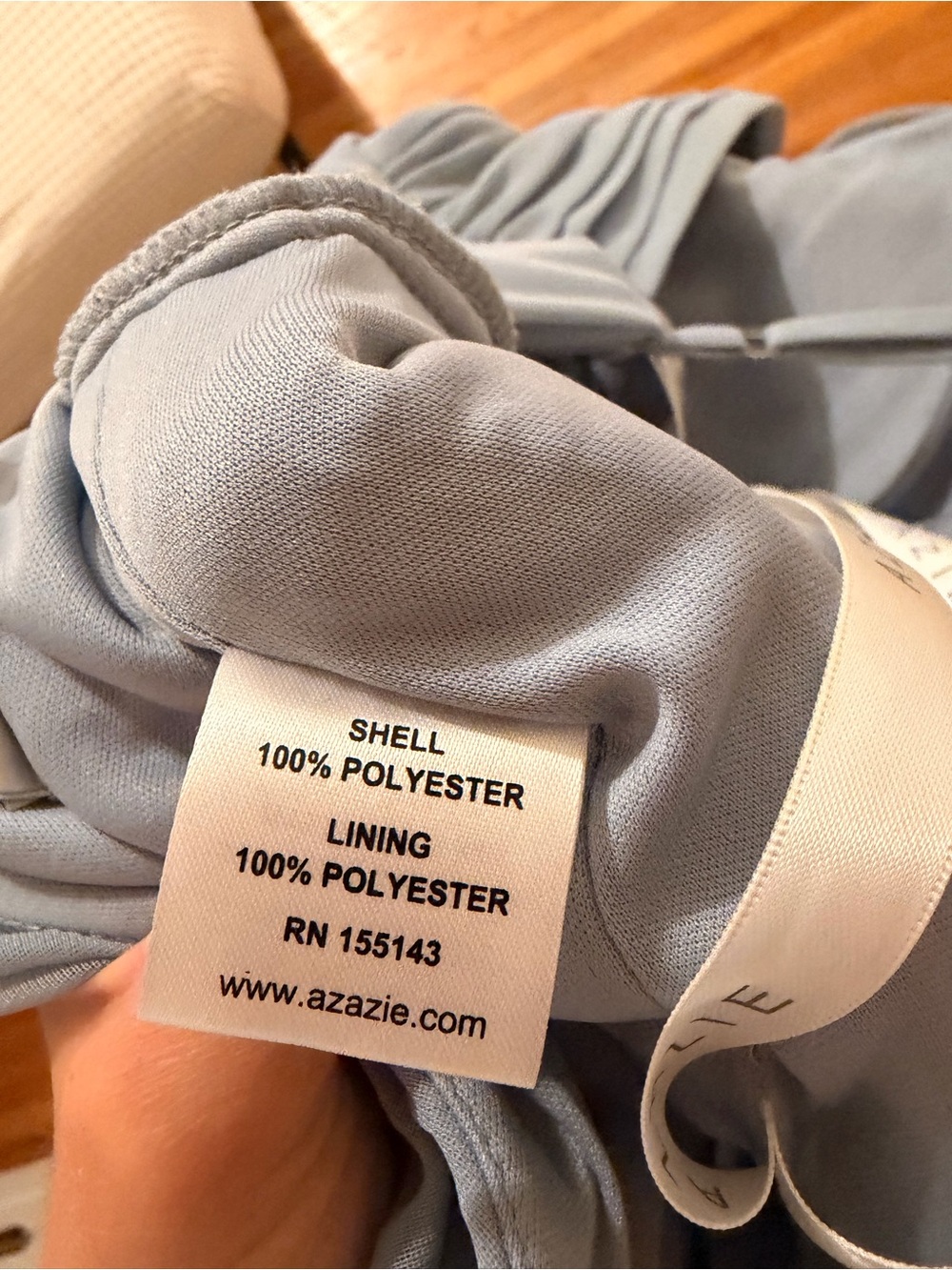 Azazie Dusty Blue Pleated Formal Dress - Picture 5 of 7